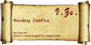 Vozáry Zsófia névjegykártya
